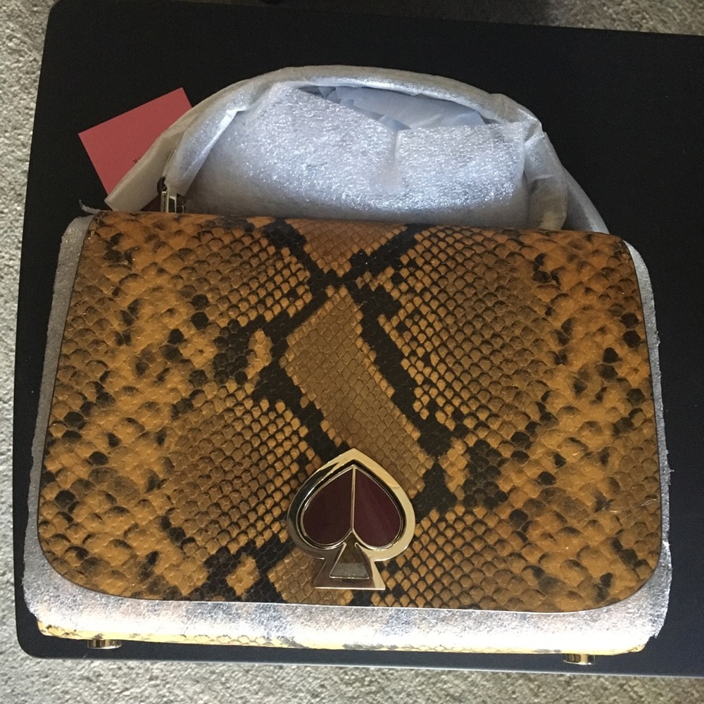 Kate Spade Nicola Med Satchel Marigold Snake print